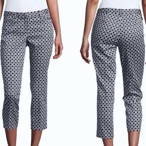 Laundry by Shelli Segal Blue & White Slim Fit Cropped Pants Women's Size 6